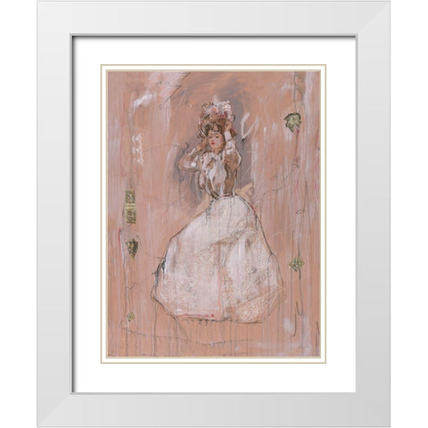 Lady I White Modern Wood Framed Art Print with Double Matting by Wiley, Marta