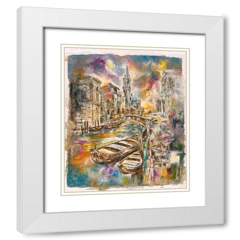 Venice I White Modern Wood Framed Art Print with Double Matting by Wiley, Marta