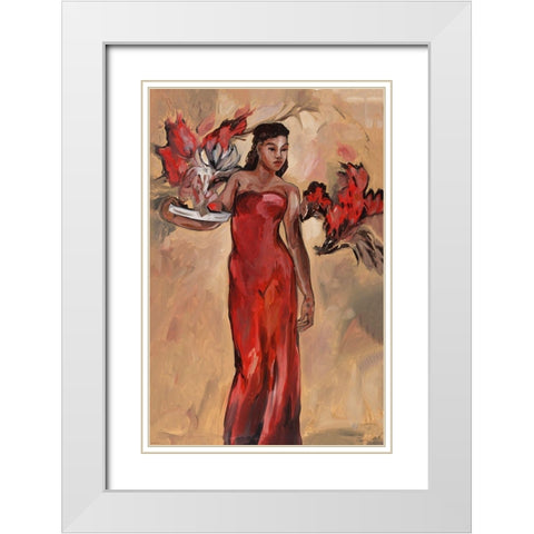 Beaty White Modern Wood Framed Art Print with Double Matting by Wiley, Marta