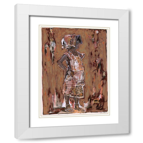 African Girl White Modern Wood Framed Art Print with Double Matting by Wiley, Marta