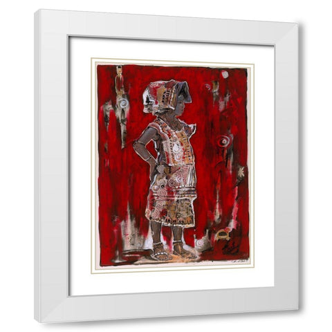Red African White Modern Wood Framed Art Print with Double Matting by Wiley, Marta