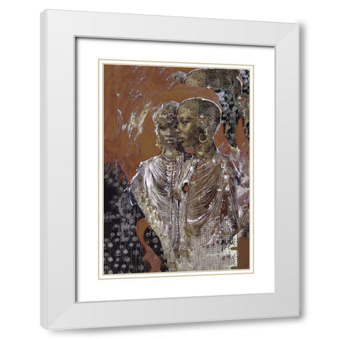 Sepia African White Modern Wood Framed Art Print with Double Matting by Wiley, Marta