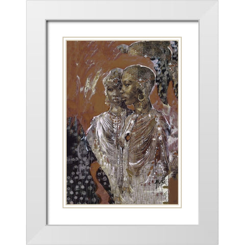 Sepia African White Modern Wood Framed Art Print with Double Matting by Wiley, Marta