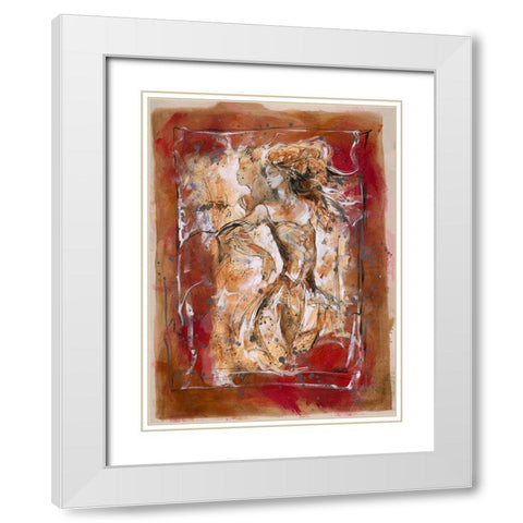 Lovers I- Sepia White Modern Wood Framed Art Print with Double Matting by Wiley, Marta