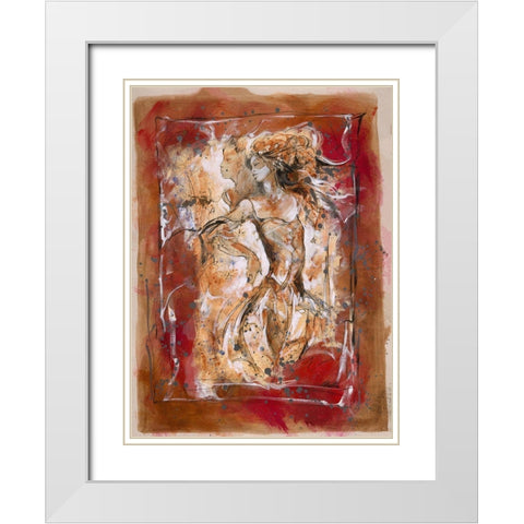 Lovers I- Sepia White Modern Wood Framed Art Print with Double Matting by Wiley, Marta