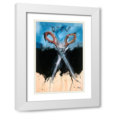 Open darker colors White Modern Wood Framed Art Print with Double Matting by Wiley, Marta