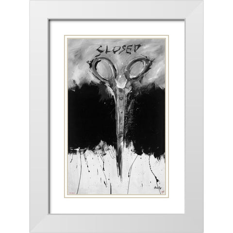 Open BandW White Modern Wood Framed Art Print with Double Matting by Wiley, Marta