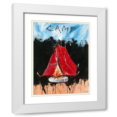 Camp Darker colors White Modern Wood Framed Art Print with Double Matting by Wiley, Marta