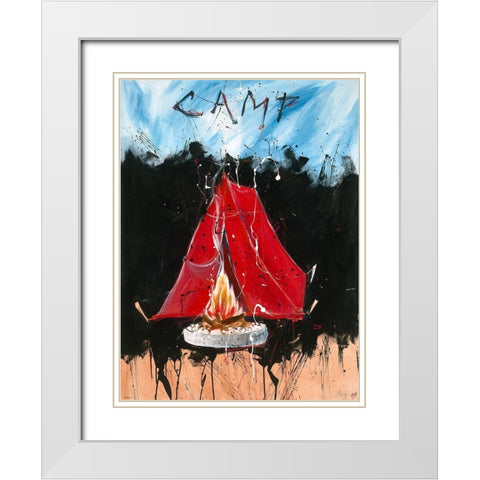 Camp Darker colors White Modern Wood Framed Art Print with Double Matting by Wiley, Marta