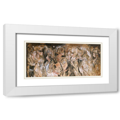 Renaisaunce III- vertical piece White Modern Wood Framed Art Print with Double Matting by Wiley, Marta