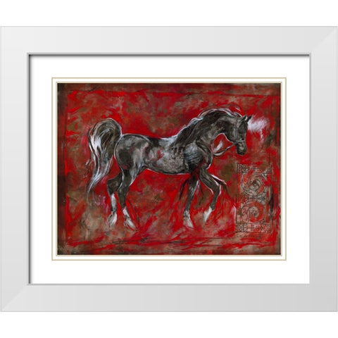 Red Lepa Zena White Modern Wood Framed Art Print with Double Matting by Wiley, Marta