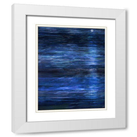 Abstract Blue X White Modern Wood Framed Art Print with Double Matting by Wiley, Marta