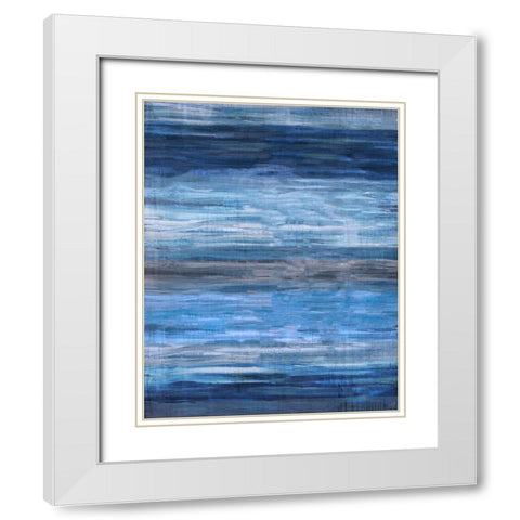 Abstract Blue X White Modern Wood Framed Art Print with Double Matting by Wiley, Marta