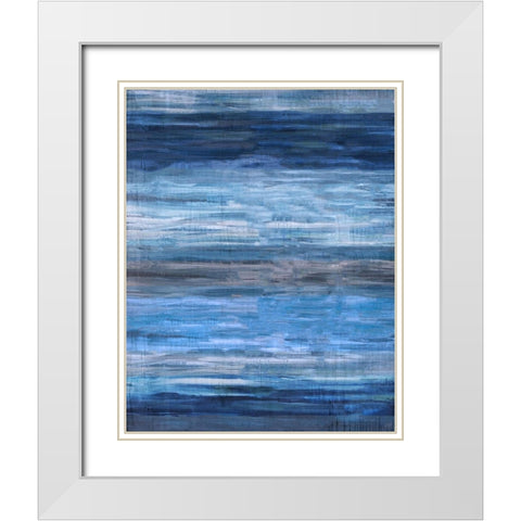Abstract Blue X White Modern Wood Framed Art Print with Double Matting by Wiley, Marta