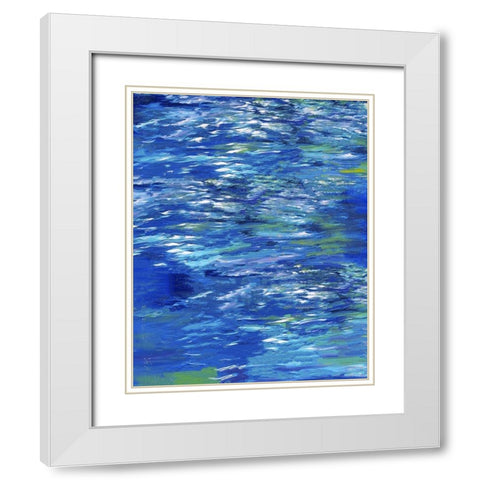 Abstract Blue XI White Modern Wood Framed Art Print with Double Matting by Wiley, Marta