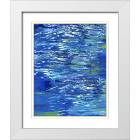 Abstract Blue XI White Modern Wood Framed Art Print with Double Matting by Wiley, Marta