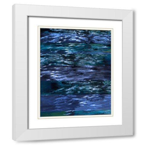 Abstract Blue XX White Modern Wood Framed Art Print with Double Matting by Wiley, Marta