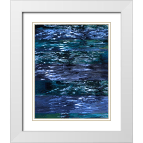 Abstract Blue XX White Modern Wood Framed Art Print with Double Matting by Wiley, Marta