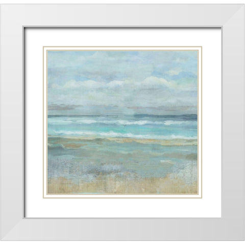 Square Abstract White Modern Wood Framed Art Print with Double Matting by Wiley, Marta