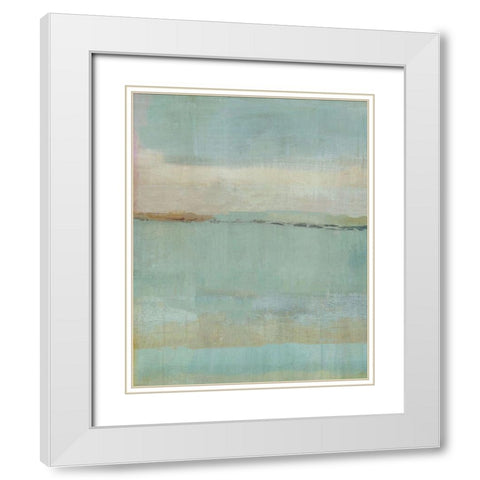 Sandy Beach Abstract White Modern Wood Framed Art Print with Double Matting by Wiley, Marta