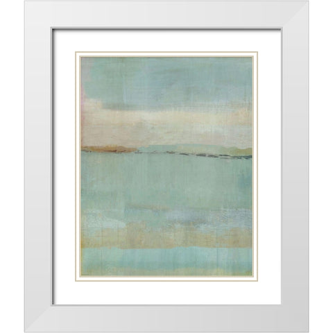 Sandy Beach Abstract White Modern Wood Framed Art Print with Double Matting by Wiley, Marta