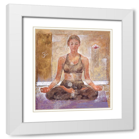 Yoga II White Modern Wood Framed Art Print with Double Matting by Wiley, Marta