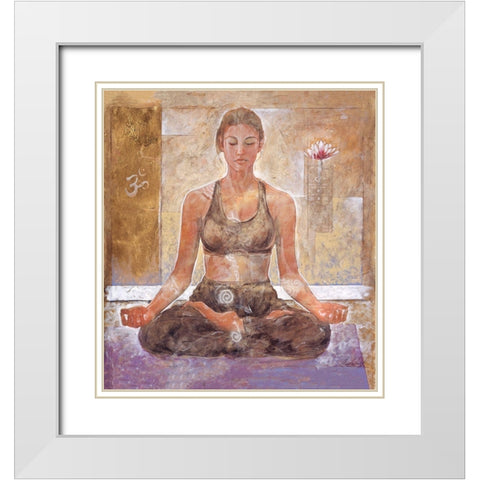 Yoga II White Modern Wood Framed Art Print with Double Matting by Wiley, Marta