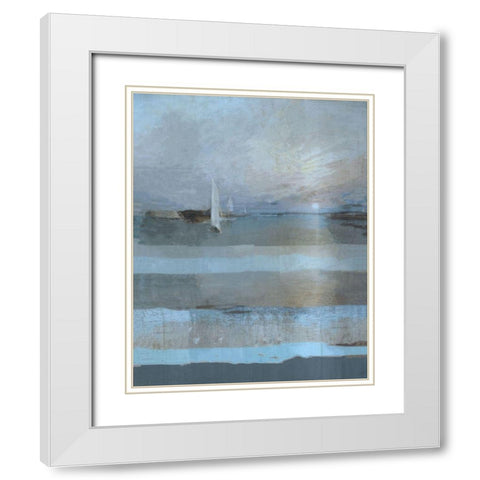 Classical Sail Blue White Modern Wood Framed Art Print with Double Matting by Wiley, Marta
