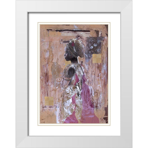 African Dream Sand White Modern Wood Framed Art Print with Double Matting by Wiley, Marta