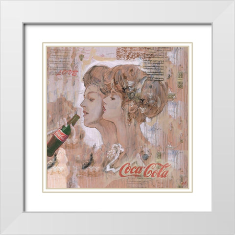 Coke Classical Romance White Modern Wood Framed Art Print with Double Matting by Wiley, Marta