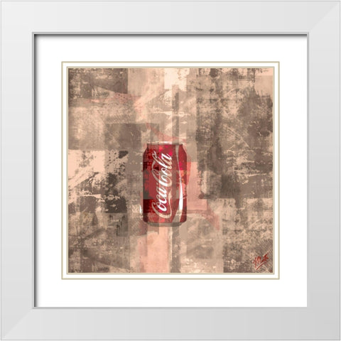 Coke Silkscreen III White Modern Wood Framed Art Print with Double Matting by Wiley, Marta
