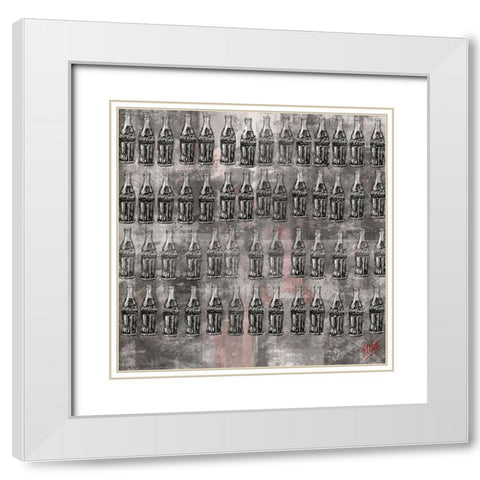 Coke Silkscreen IV White Modern Wood Framed Art Print with Double Matting by Wiley, Marta