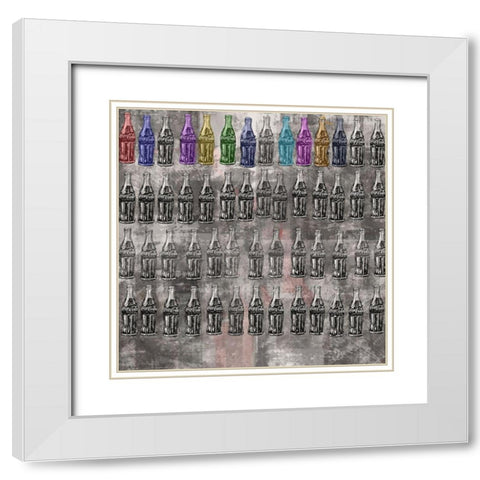 Coke Silkscreen Colors V White Modern Wood Framed Art Print with Double Matting by Wiley, Marta