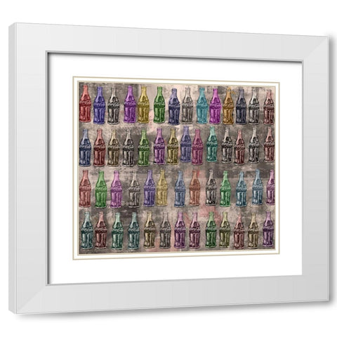 Coke Silkscreen Colors VI White Modern Wood Framed Art Print with Double Matting by Wiley, Marta