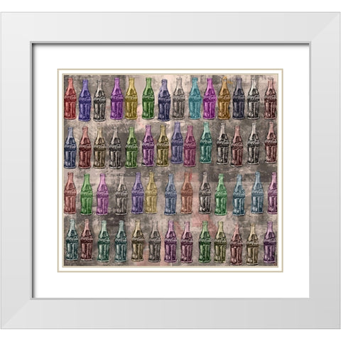 Coke Silkscreen Colors VI White Modern Wood Framed Art Print with Double Matting by Wiley, Marta