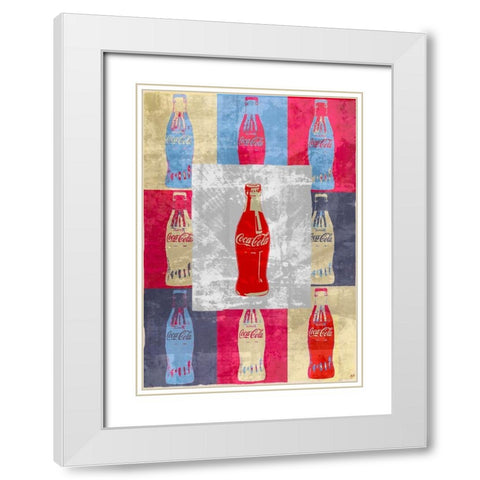 Coke Red White Modern Wood Framed Art Print with Double Matting by Wiley, Marta