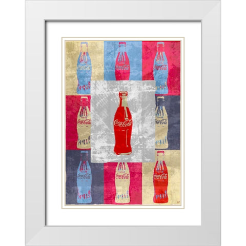 Coke Red White Modern Wood Framed Art Print with Double Matting by Wiley, Marta