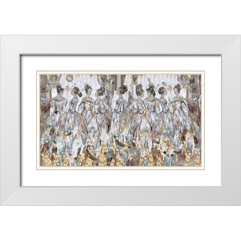 Blue Bells I White Modern Wood Framed Art Print with Double Matting by Wiley, Marta
