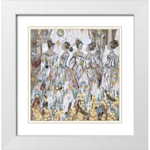 Blue Bells II White Modern Wood Framed Art Print with Double Matting by Wiley, Marta