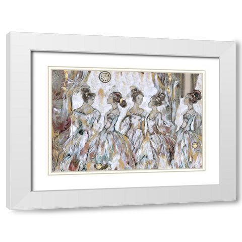 Blue Bells Horizontal White Modern Wood Framed Art Print with Double Matting by Wiley, Marta