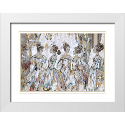 Blue Bells Horizontal White Modern Wood Framed Art Print with Double Matting by Wiley, Marta