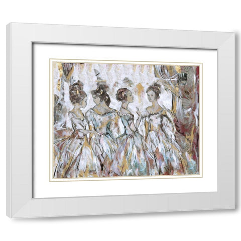 Blue Bells Close Up White Modern Wood Framed Art Print with Double Matting by Wiley, Marta