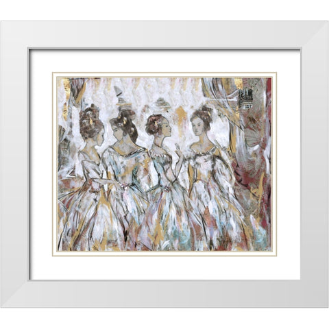 Blue Bells Close Up White Modern Wood Framed Art Print with Double Matting by Wiley, Marta