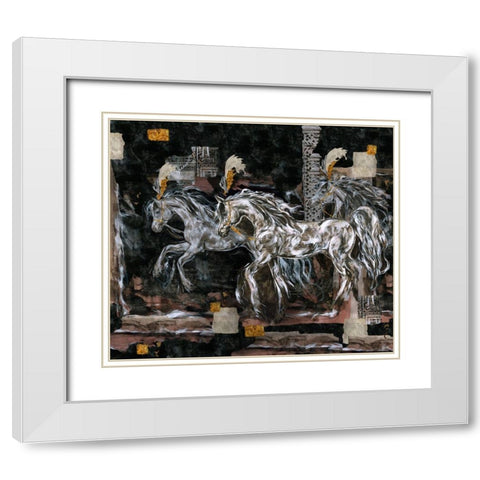 Prance Square Format White Modern Wood Framed Art Print with Double Matting by Wiley, Marta