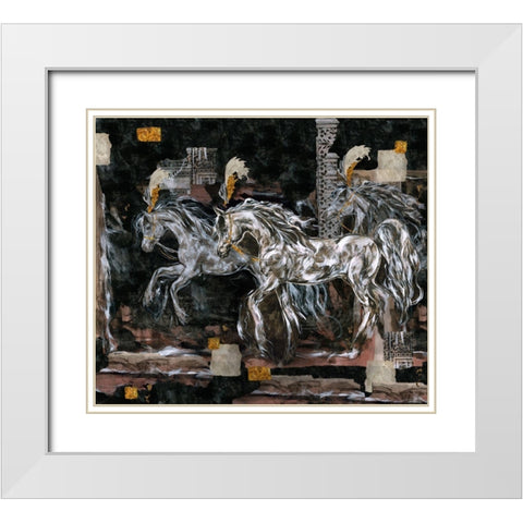 Prance Square Format White Modern Wood Framed Art Print with Double Matting by Wiley, Marta