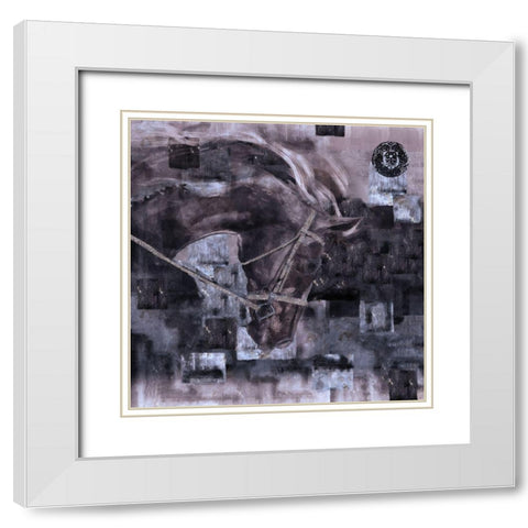 Horse Blue Tint White Modern Wood Framed Art Print with Double Matting by Wiley, Marta