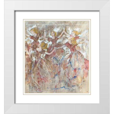 Dancer in red vertical White Modern Wood Framed Art Print with Double Matting by Wiley, Marta