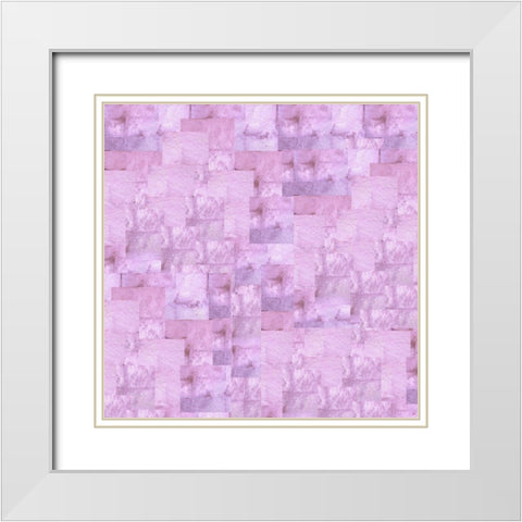 Gold Squares Abstract Purple White Modern Wood Framed Art Print with Double Matting by Wiley, Marta