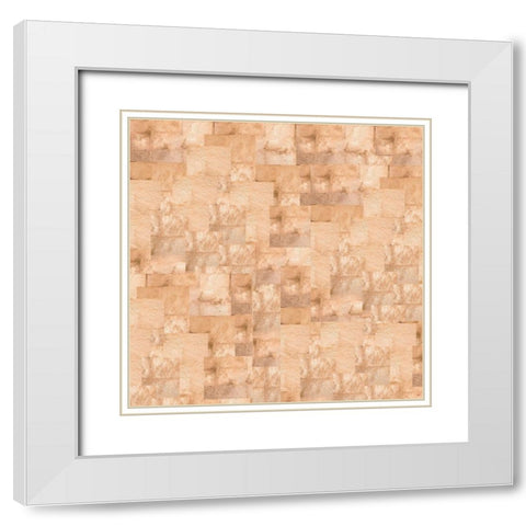 Gold Squares Abstract Sepia White Modern Wood Framed Art Print with Double Matting by Wiley, Marta