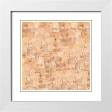 Gold Squares Abstract Sepia White Modern Wood Framed Art Print with Double Matting by Wiley, Marta